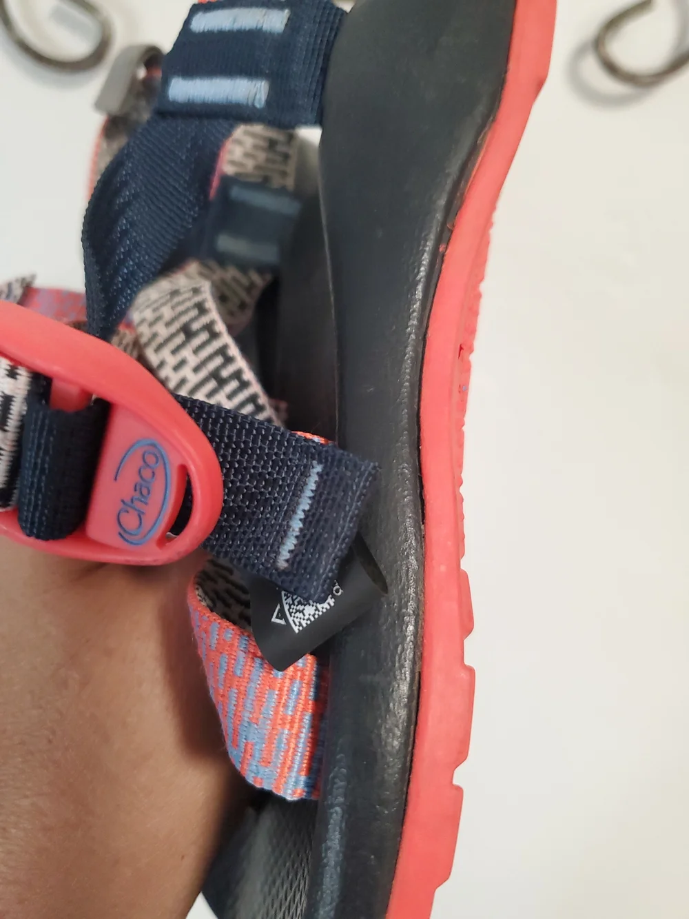 Chaco Kids Coral Pink & Blue Strap Sandals